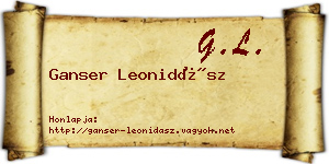 Ganser Leonidász névjegykártya